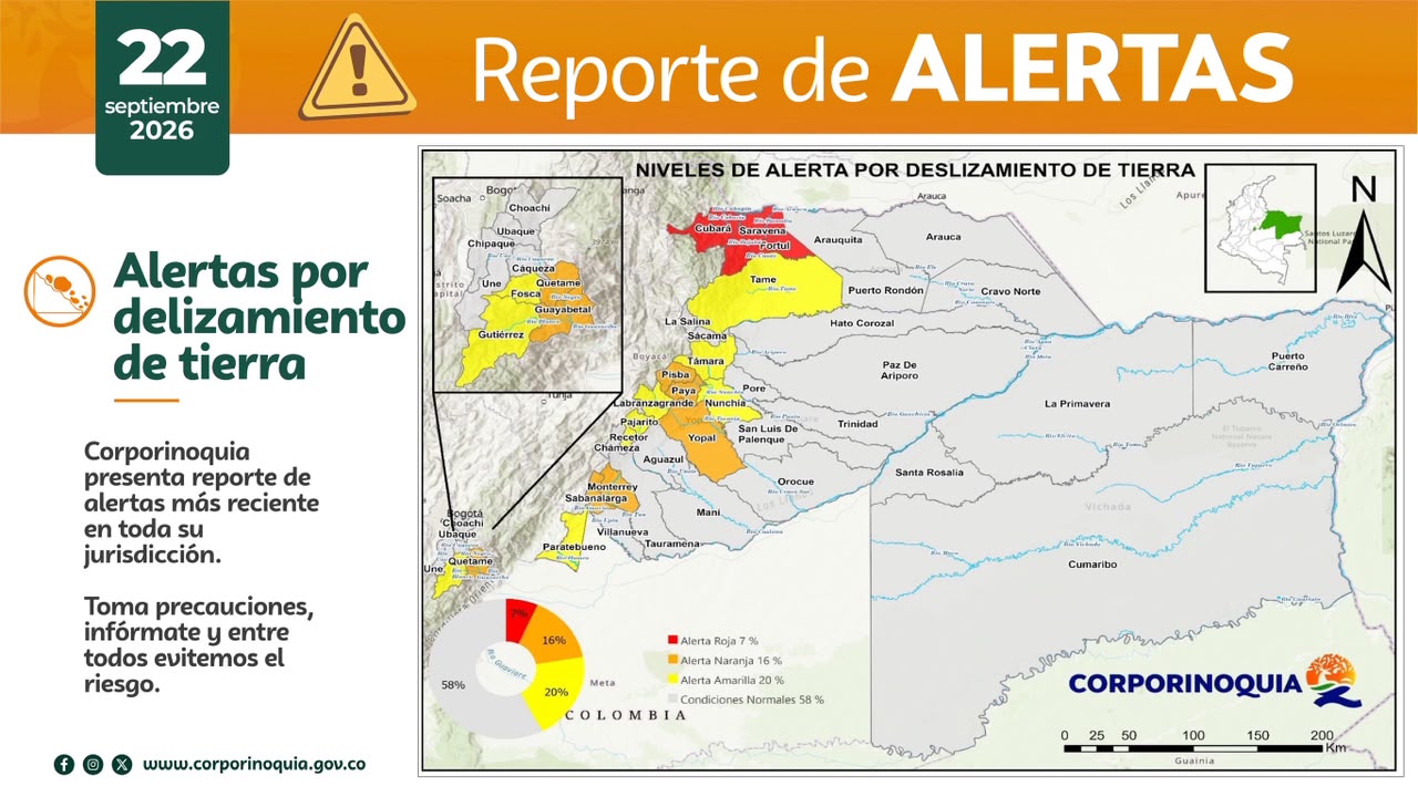 Disminuyen los niveles de alerta hidrológica en la jurisdicción de Corporinoquia